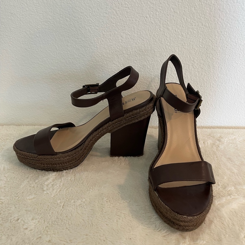 JustFab US8.5 Dark Brown Wedges